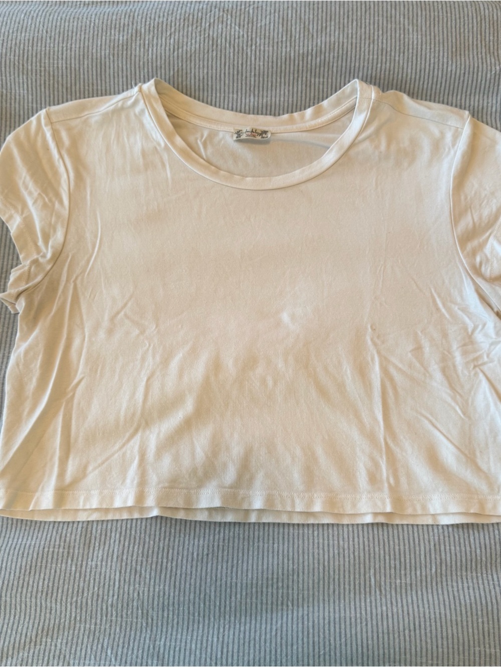 Free People Cropped White Tee